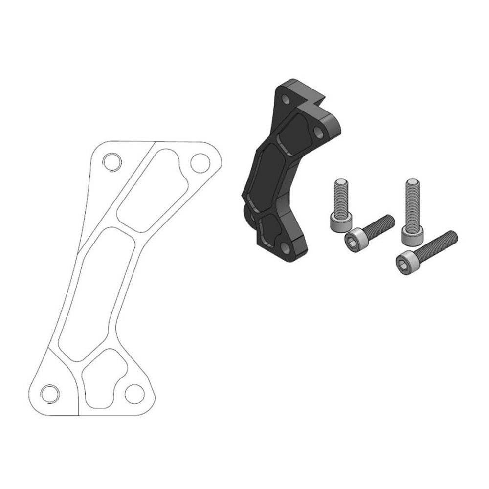 Moto-Master Caliper Adapter Bracket - Black Front 320mm (Supermoto Street)