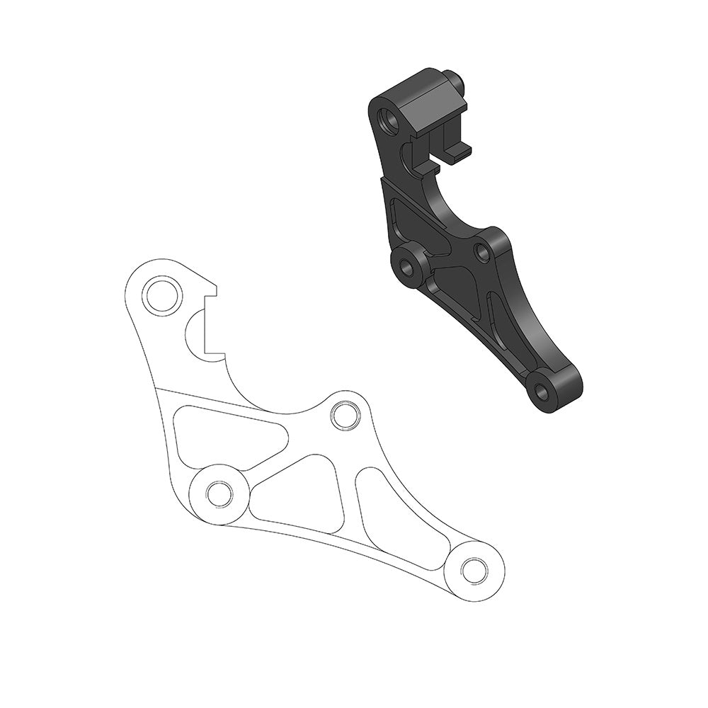 Moto-Master Caliper Adapter Bracket - Black Front 320mm (Supermoto Street)