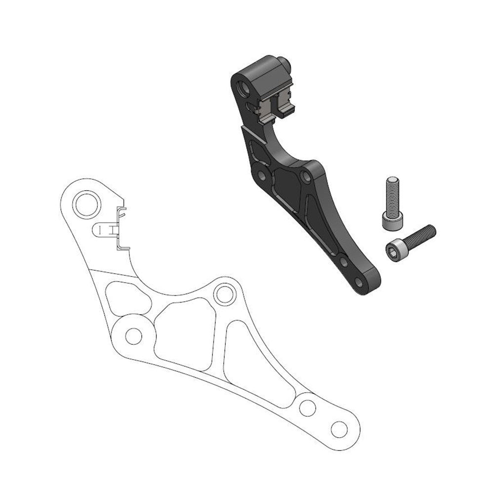 Moto-Master Caliper Adapter Bracket - Black Front 320mm (Supermoto Street)(Magura)