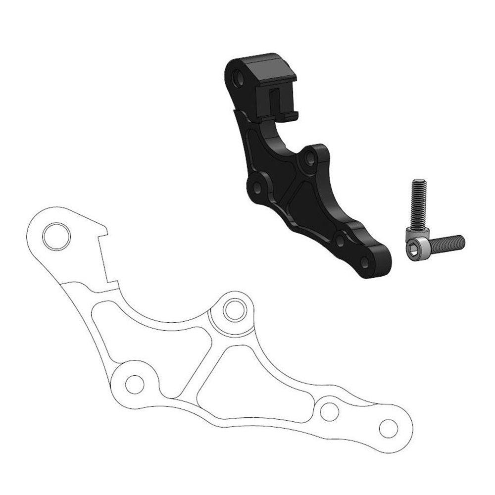 Moto-Master Caliper Adapter Bracket - Black Front 320mm (Supermoto Street)