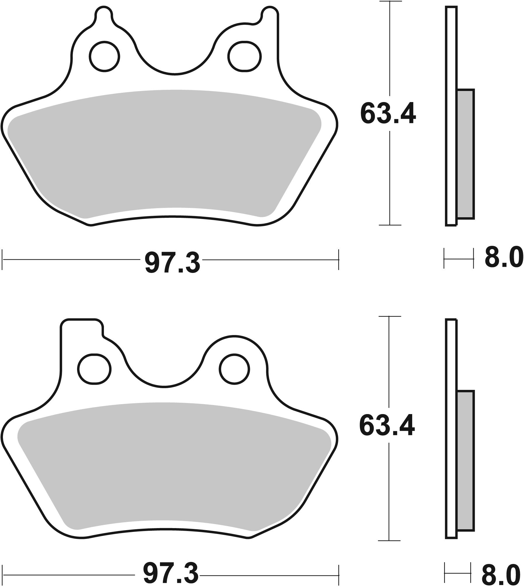 SBS FRICTION - Ceramic Front / Rear H-D Brake Pads - 826H.HF-