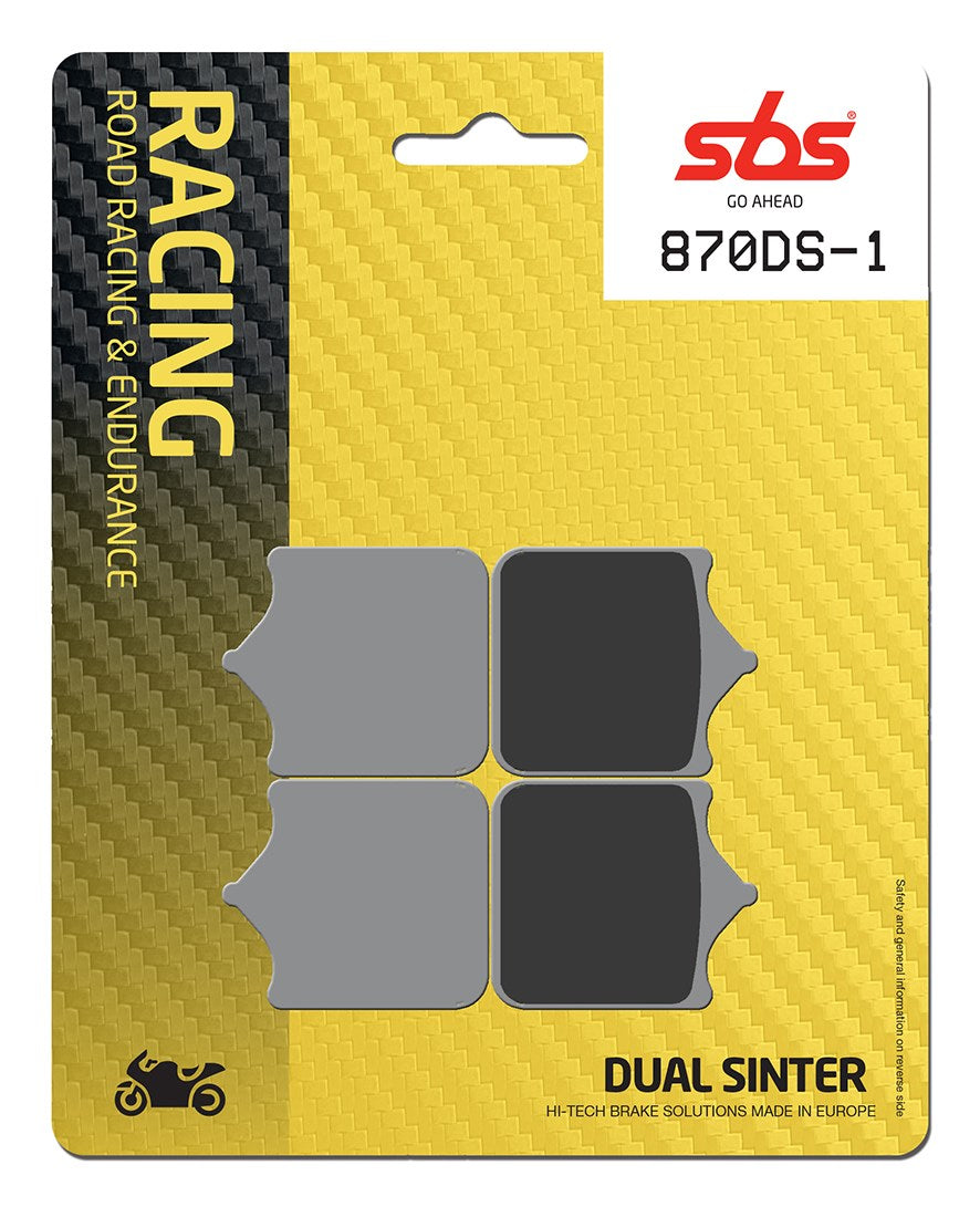 SBS FRICTION - Dual Sinter Front Racing Brake Pads - Moto2, 3 & WSBK SPEC - 870DS-