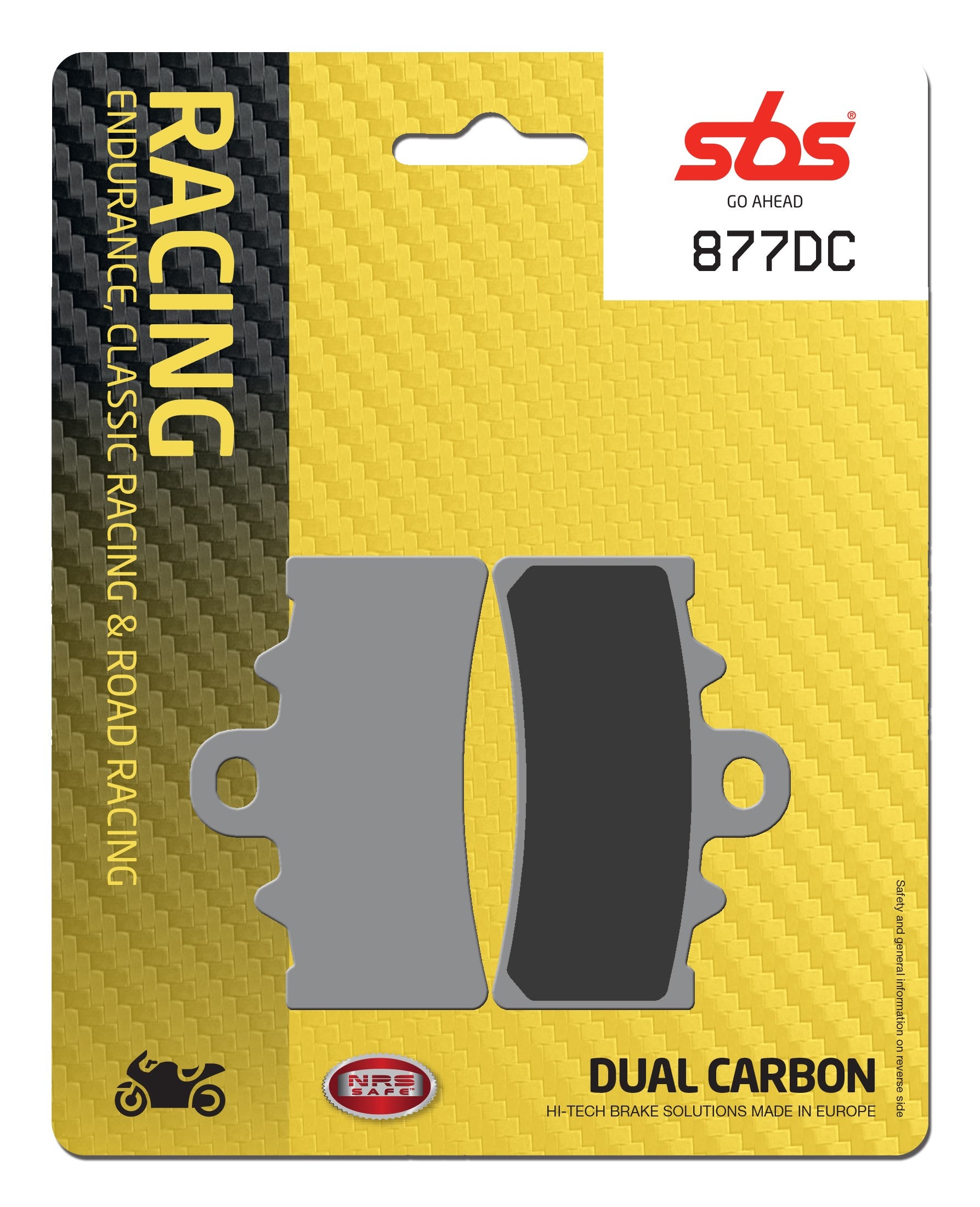 SBS FRICTION - Dual Carbon Front Brake Pads - (Track Use) - 877DC-