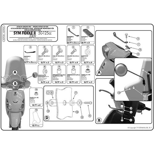 GIVI SPECIFIC FITTING KIT FOR 293A