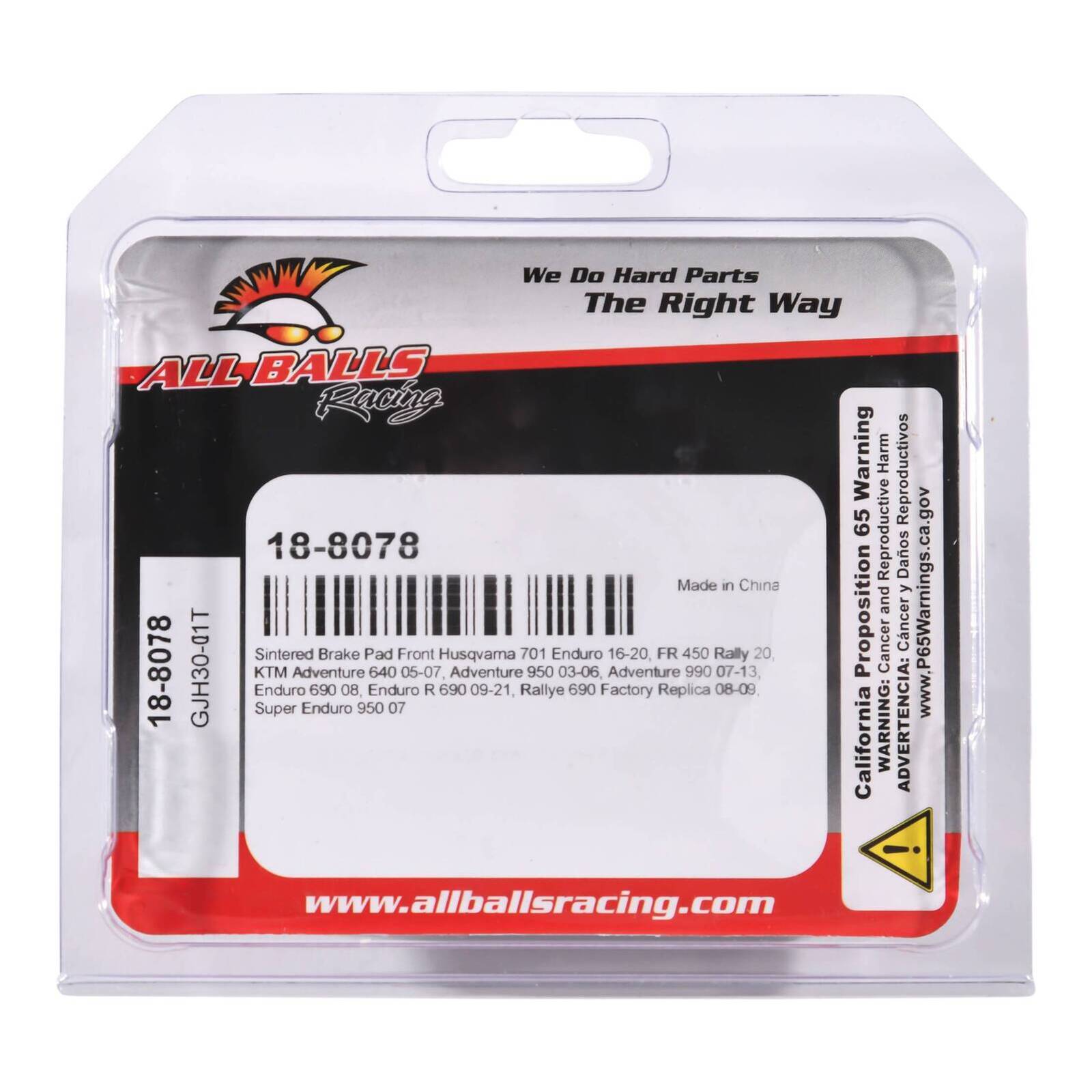 Sintered Brake Pad Front 18-8078