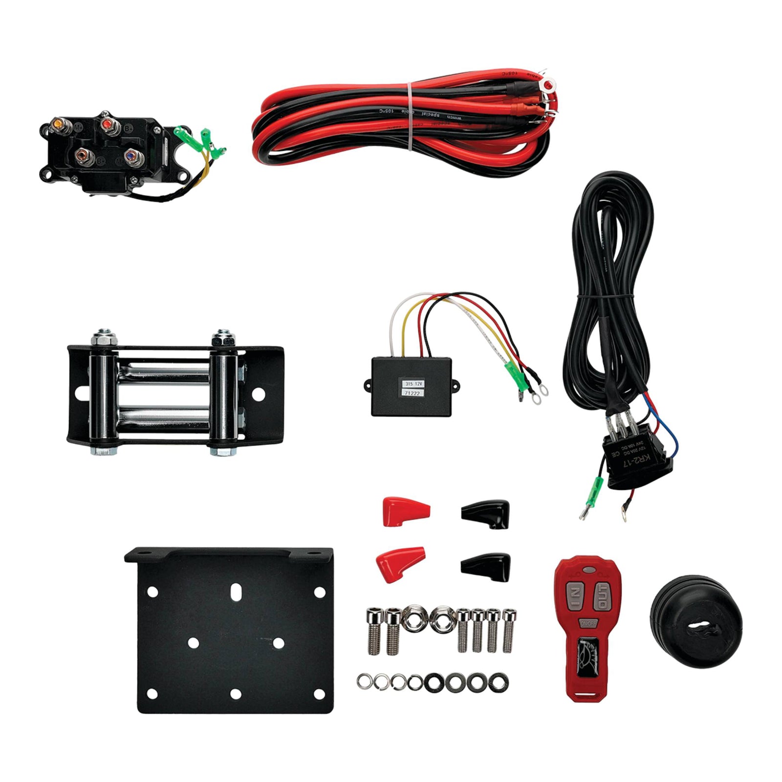 All Balls 4 Bolt Winch 4500lb with 33ft Steel Wire