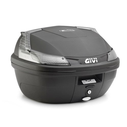 GIVI MONOLOCK TOPCASE 37L TECH BLACK/CLEAR - INCLUDES UNIVERSAL PLATE