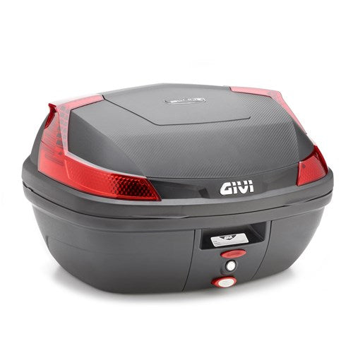 GIVI MONOLOCK TOPCASE 47L BLACK/RED - INCLUDES UNIVERSAL PLATE - B47NML