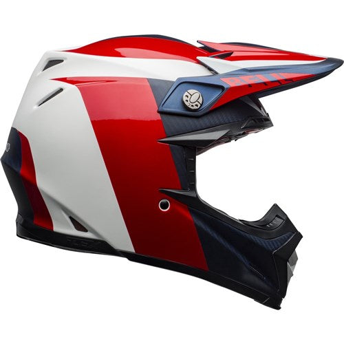 BELL MOTO-9 FLEX DIVISION - MATTE GLOSS WHITE/BLUE/RED