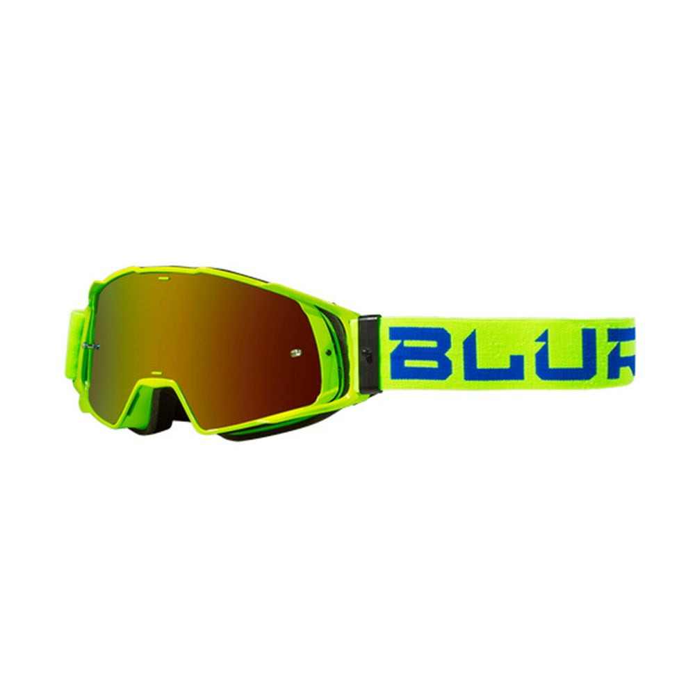 BLUR B-20 GOGGLE FLAT BLK/WHT (RAD-RED LENS)