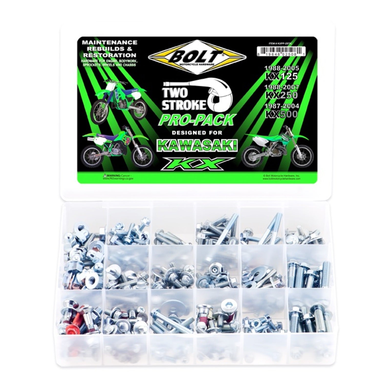 Bolt 2-Stroke Pro Pack for Kawasaki KX88-05, KX125/KX250, 87-04 KX500