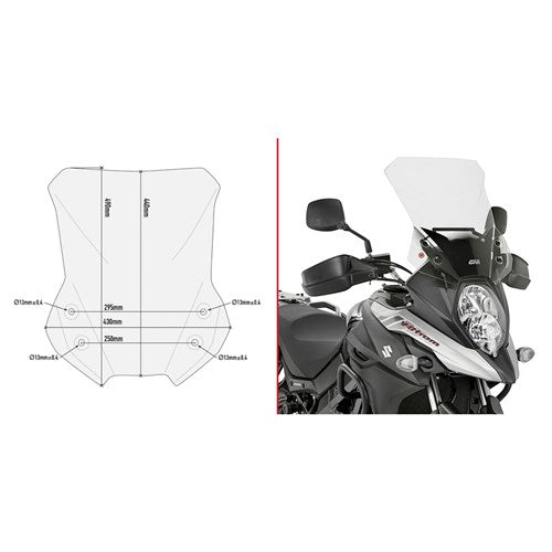 GIVI SCREEN SUZ DL650 44cmH 17>