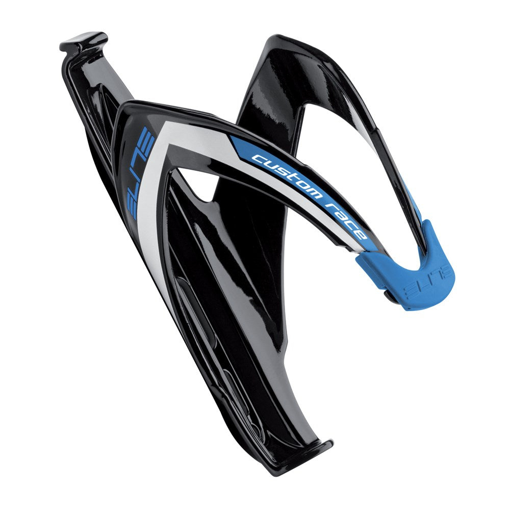 ELITE BOTTLE CAGE CUSTOM RACE GLOSSY BLACK/BLUE #
