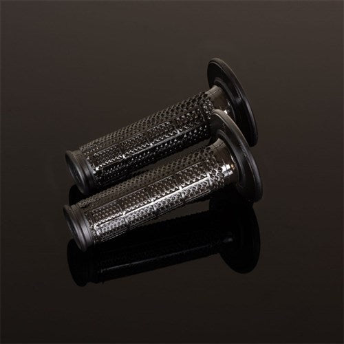 RENTHAL GRIPS DUAL COMPOUND ULTRA TACKY TAPERED HALF WAFFLE BLK Q70