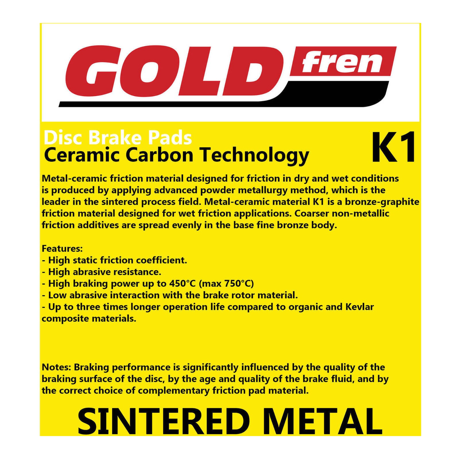 GOLDfren Brake Pads GF310 - K1