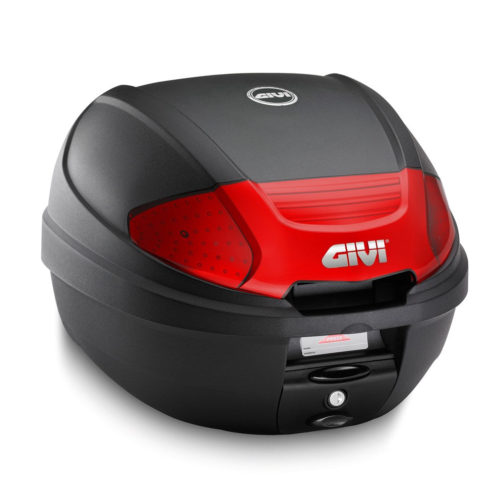 GIVI MONOLOCK TOPCASE 30L BLACK/RED - INCLUDES UNIVERSAL PLATE