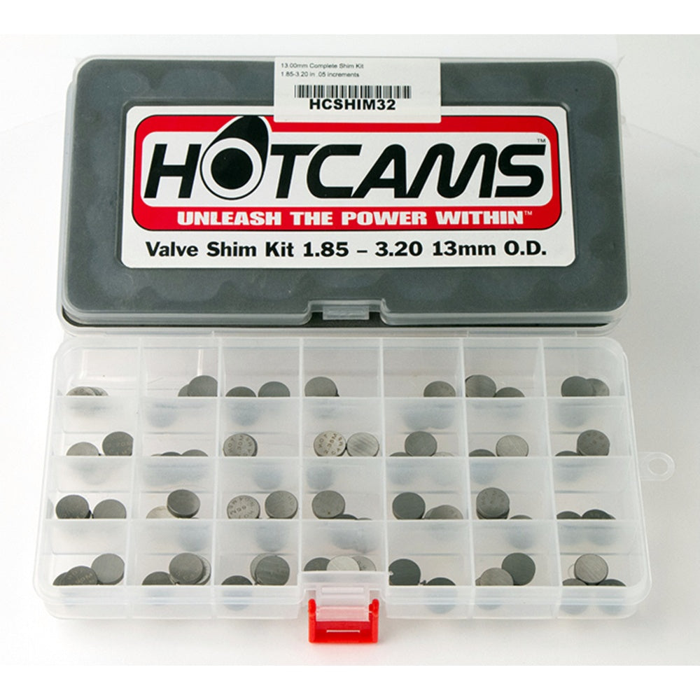 13.00mm Complete shim kit. 1.85-3.20mm in 0.05mm increments with 3 shims in each size.