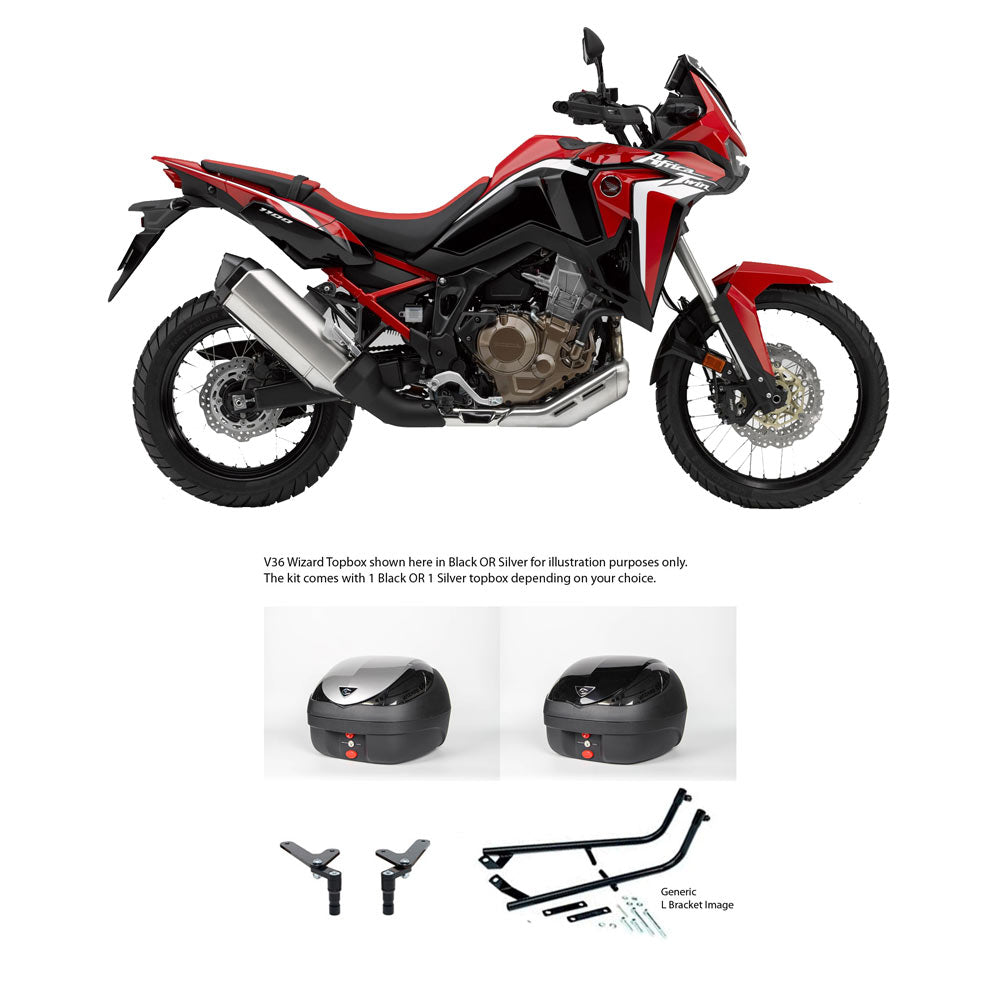 V36 Wizard Black Topbox Kit CRF 1100 L (AFRICA TWIN) 20-25 - H169V36BPBLK