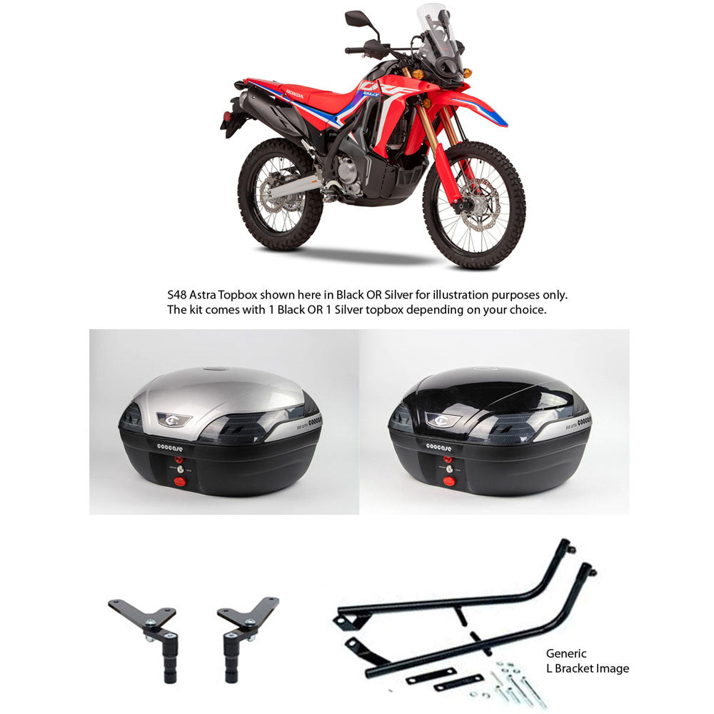 S48 Astra Black Topbox Kit CRF 300 L & RALLY 21-25 - H173S48BPBLK