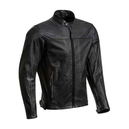 CRANK AIR LEATHER JACKET - BLACK