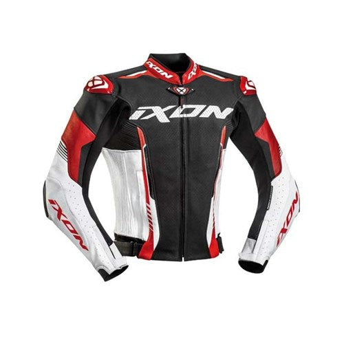 VORTEX 2 LEATHER JACKET - BLACK/WHITE/RED