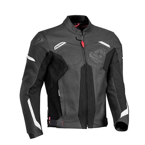 RHINO LEATHER JACKET - BLACK/WHITE