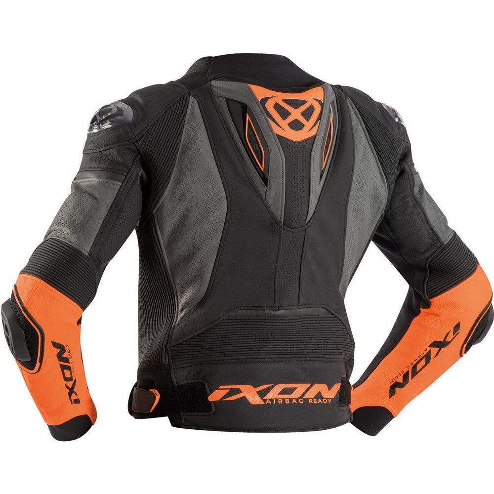 IXON VENDETTA EVO LEATHER JKT BLK/ANTH/ORG (MD)