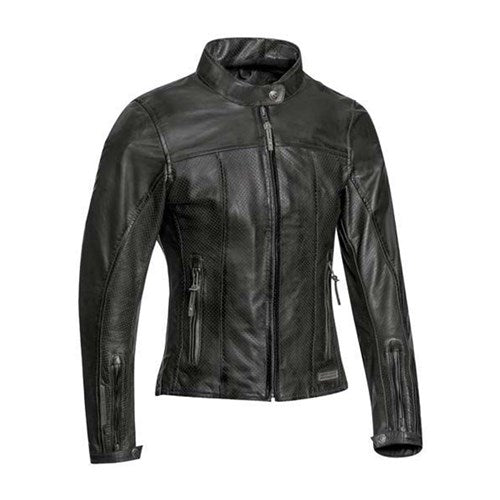 CRANK AIR LADY LEATHER JACKET - BLACK