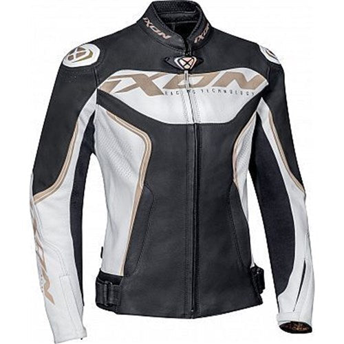 TRINITY LADY LEATHER JACKET WHITE/BLACK/GOLD