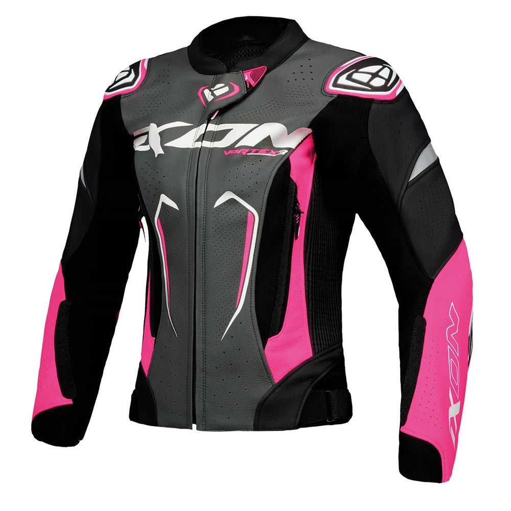 IXON VORTEX 3 LADIES JKT BLK/PNK/WHT (LG)