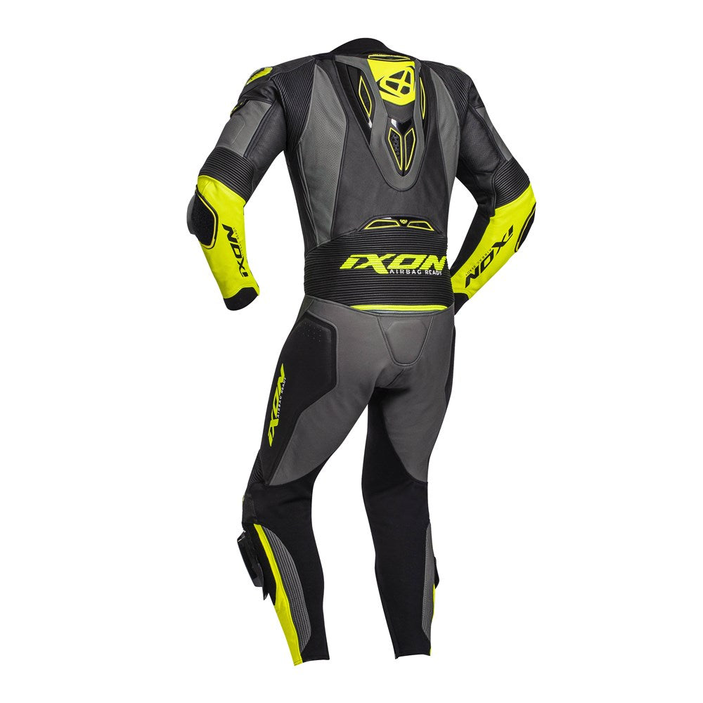 IXON VENDETTA EVO 1PC SUIT BLK/ANTH/YEL (MD)
