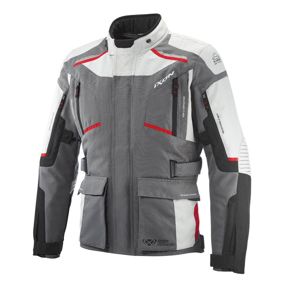IXON MIDGARD JKT GRY/BLK/RED (LG)