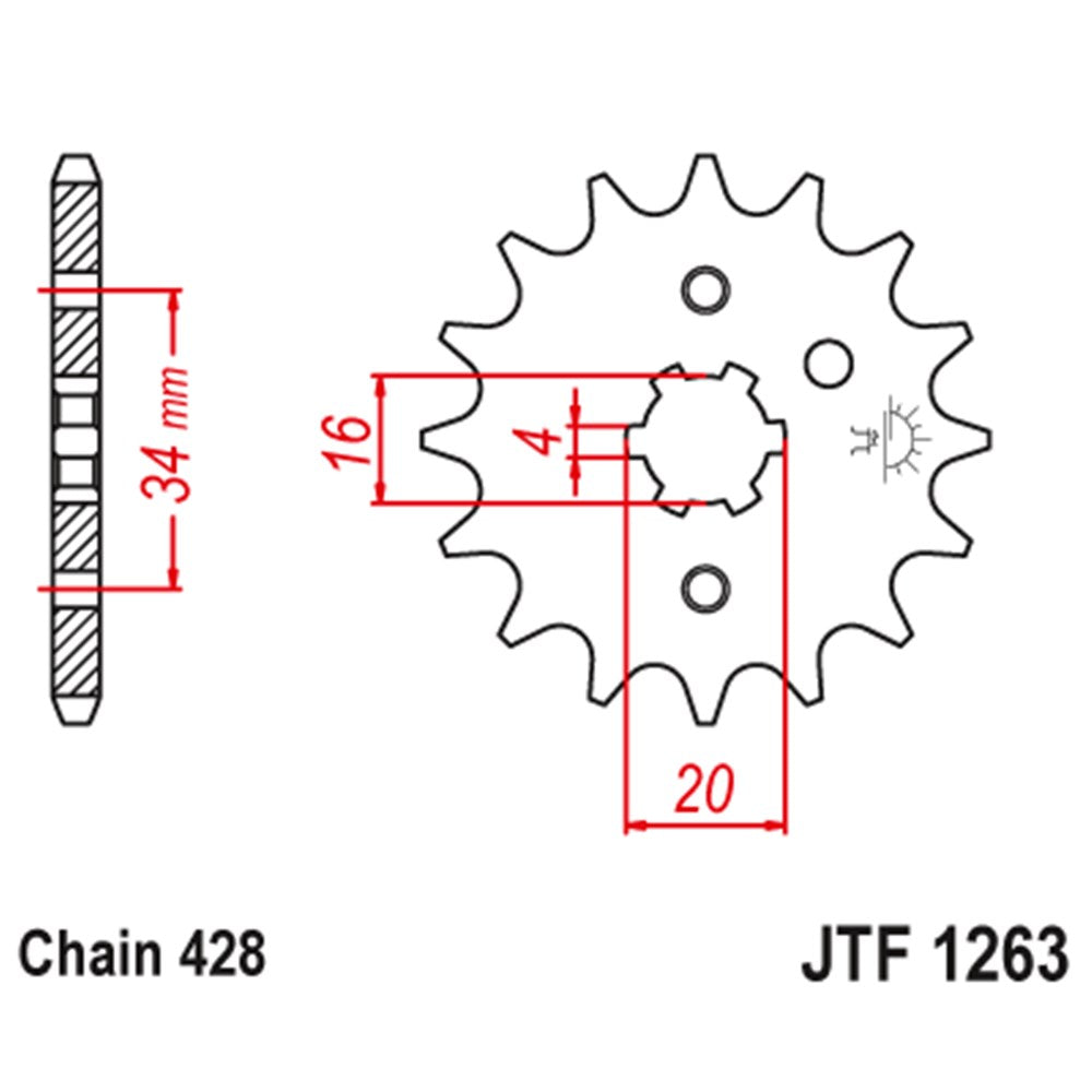 CTA ACCESS FRONT SPROCKET 15T 428 CT110 #