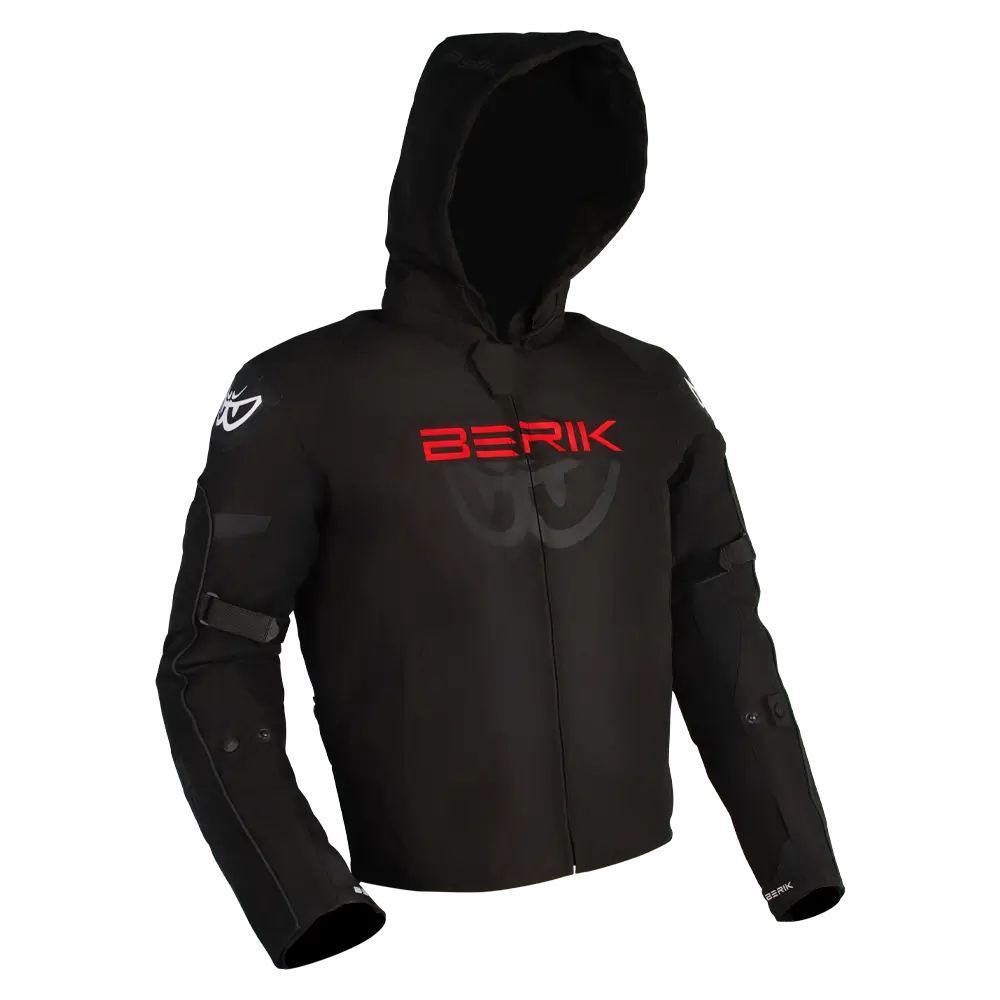 STAR HOODIE (BLACK / FLURO-RED)