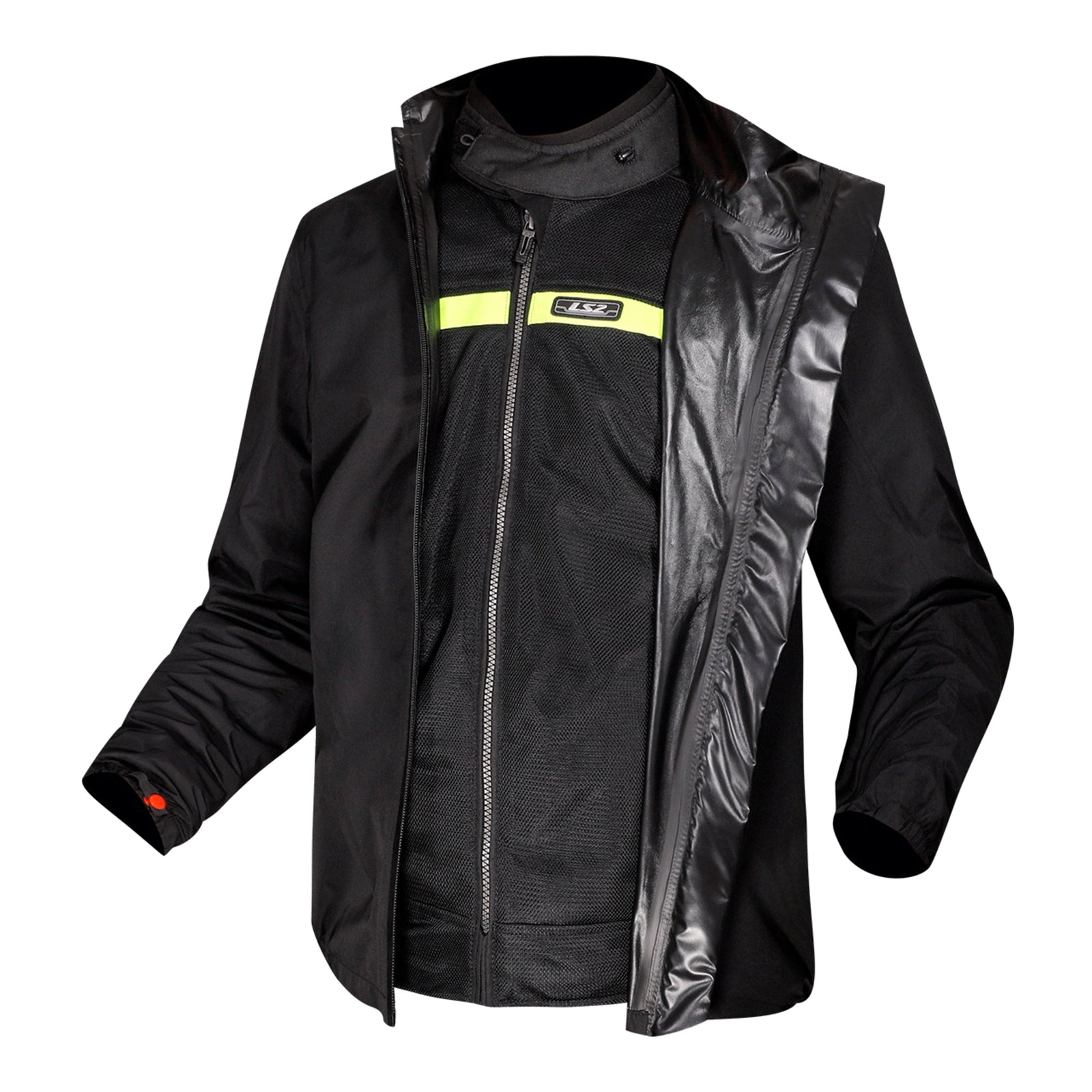 LS2 Riva Men's Jacket - Black / Dark Grey / Red