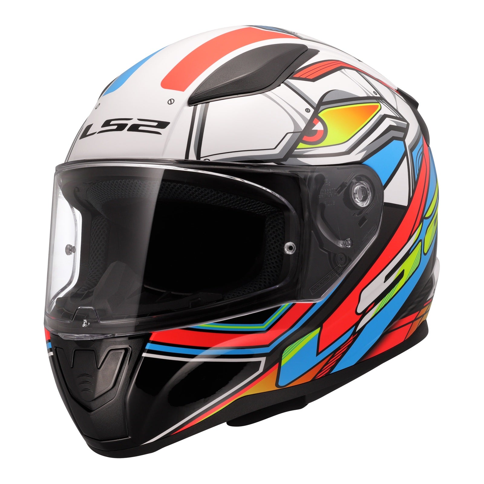 LS2 FF353 Rapid II XDron Helmet - White / Hi-Vis Orange / Blue