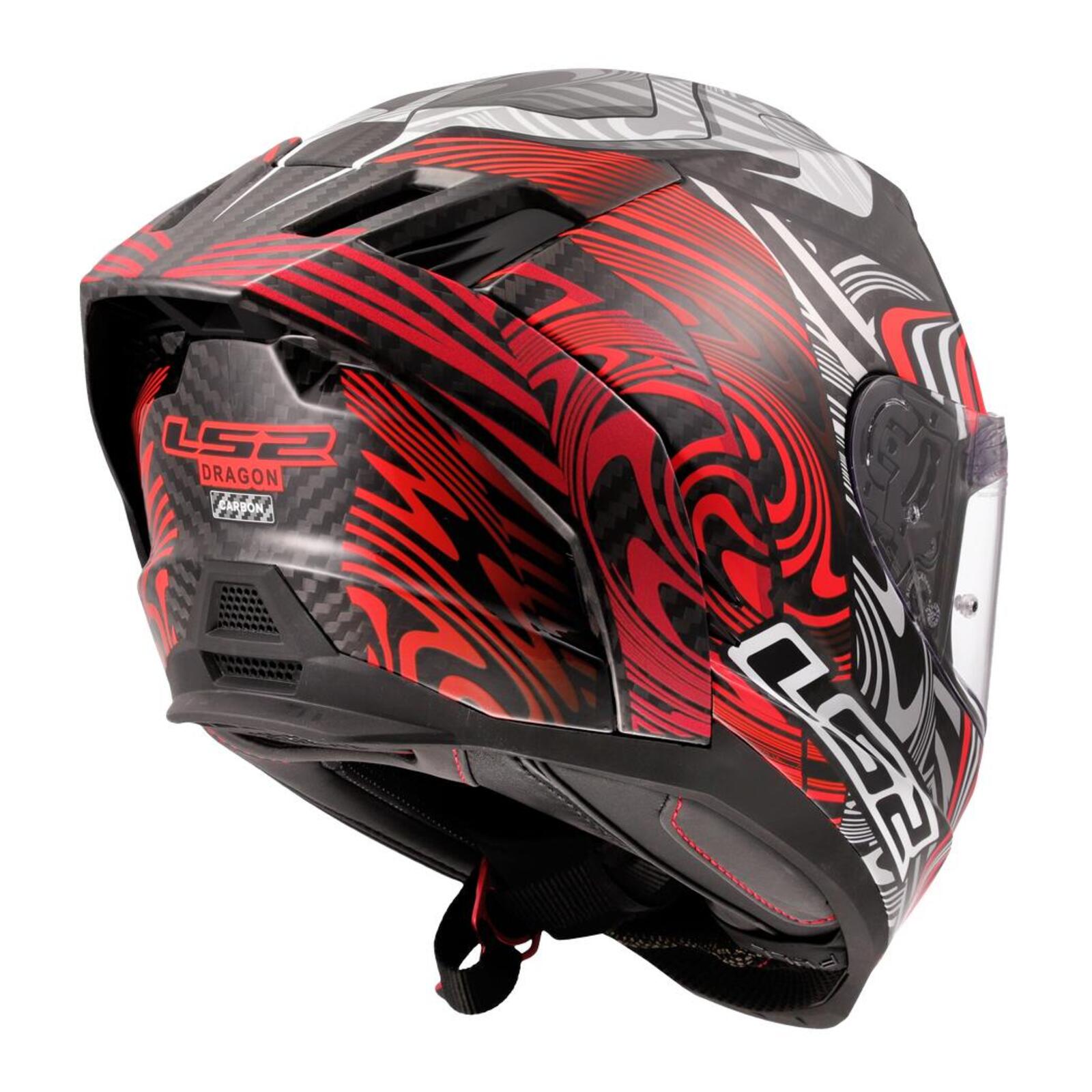 LS2 FF807 Dragon Carbon Enthum Helmet - Black / Red 06