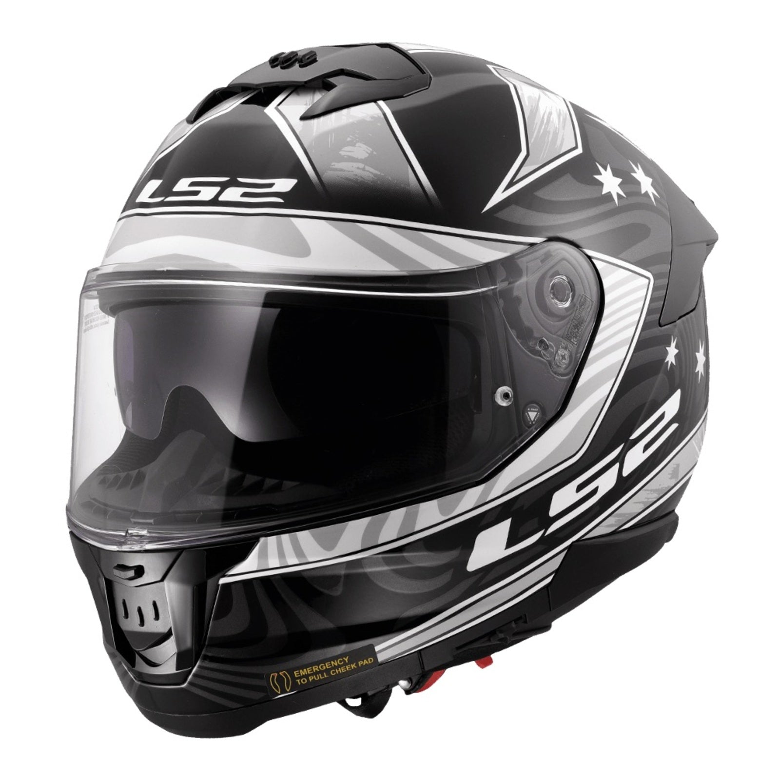 LS2 FF808 Stream II Galdam Helmet - Black / White