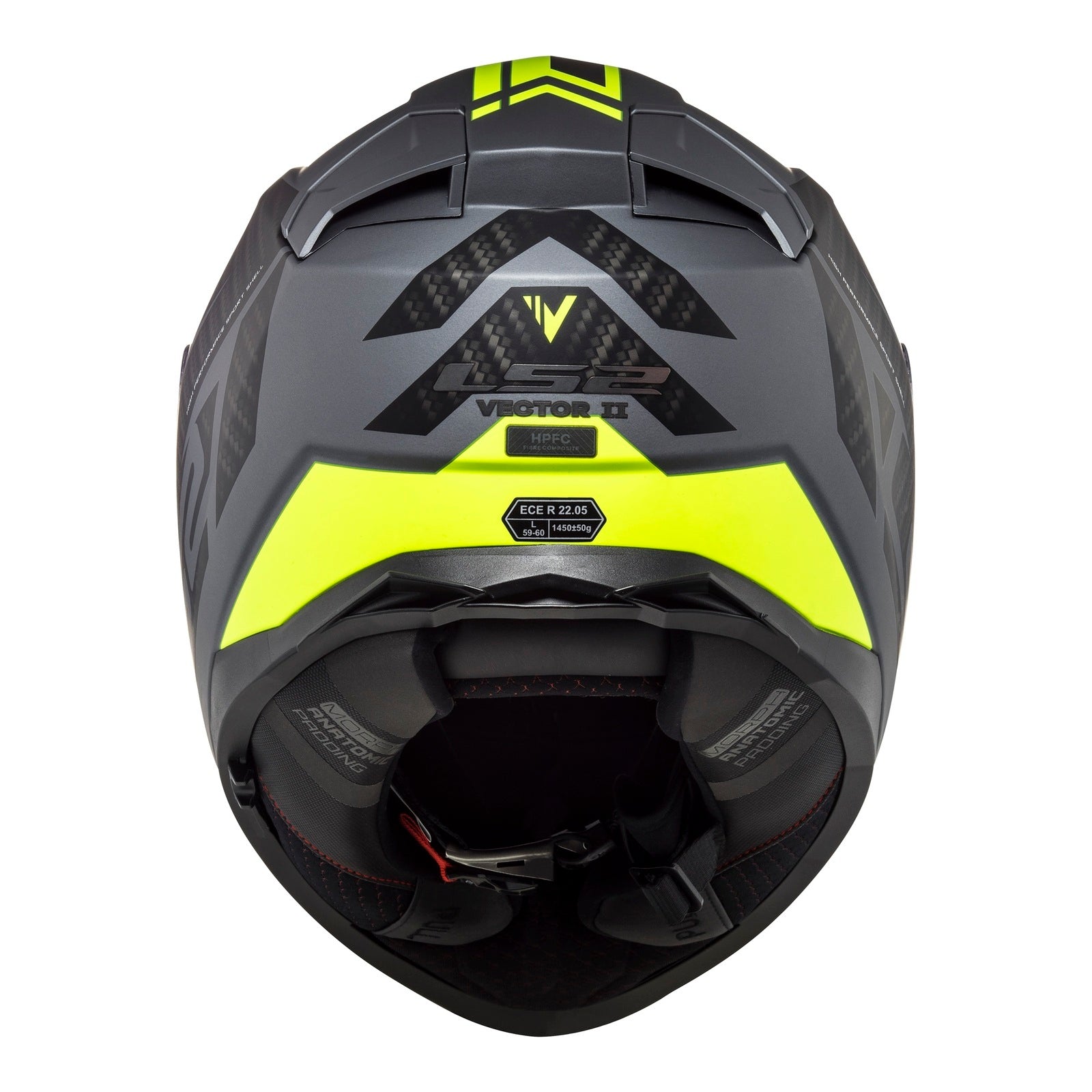 LS2 FF811 Vector II Splitter - Matte Titanium / Hi-Vis Yellow 06