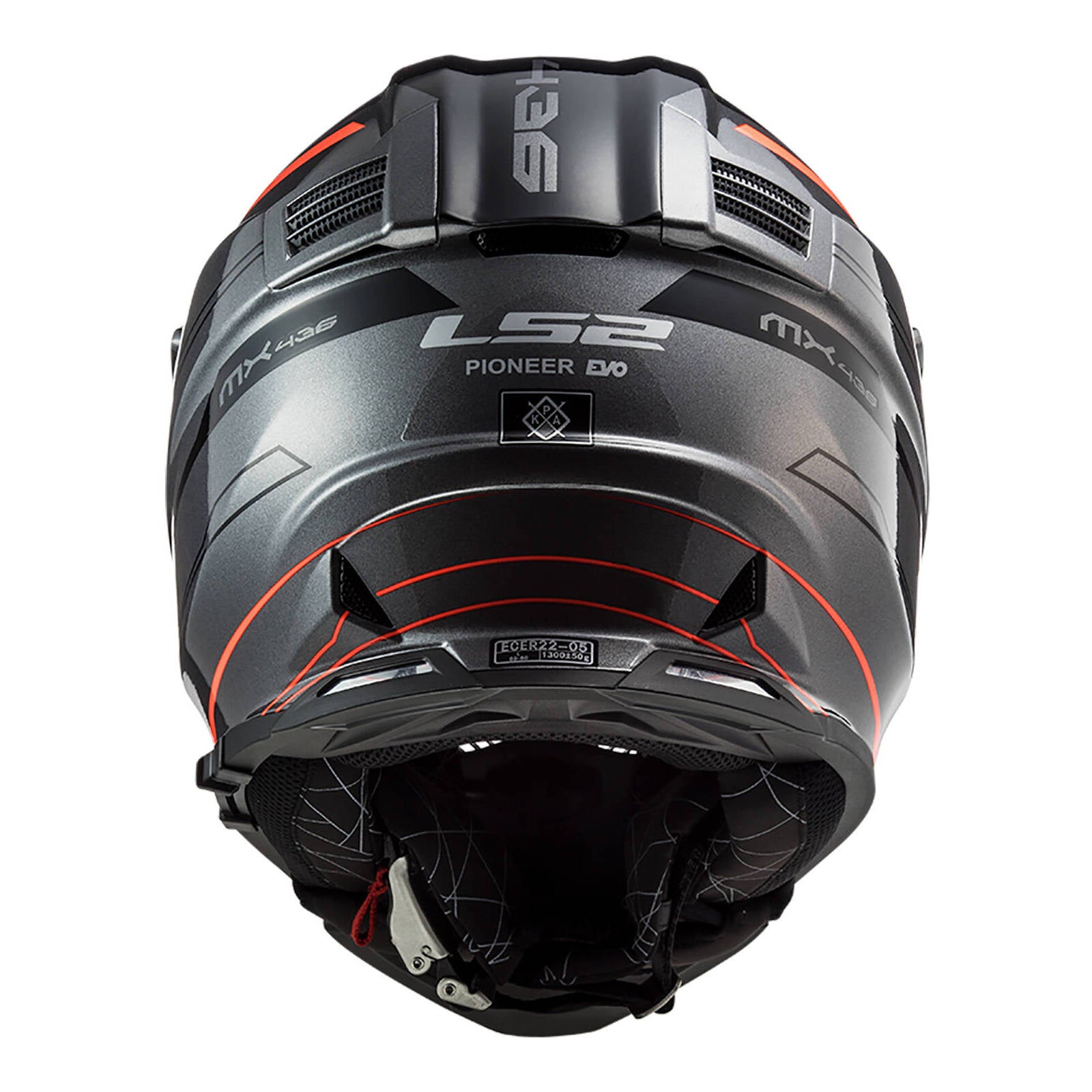 LS2 MX436 Pioneer Evo Knight Helmet - Titanium / Fluro Orange