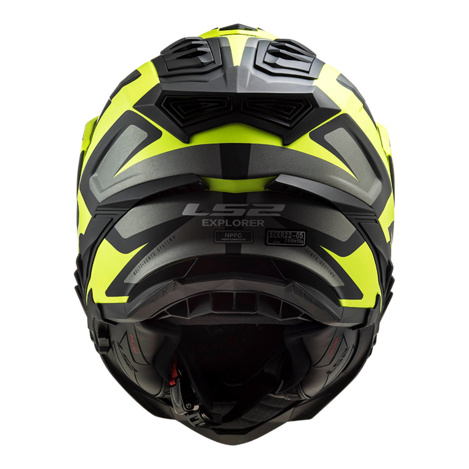 LS2 MX701 Explorer Alter Helmet - Matte Black / Hi-Vis Yellow 06