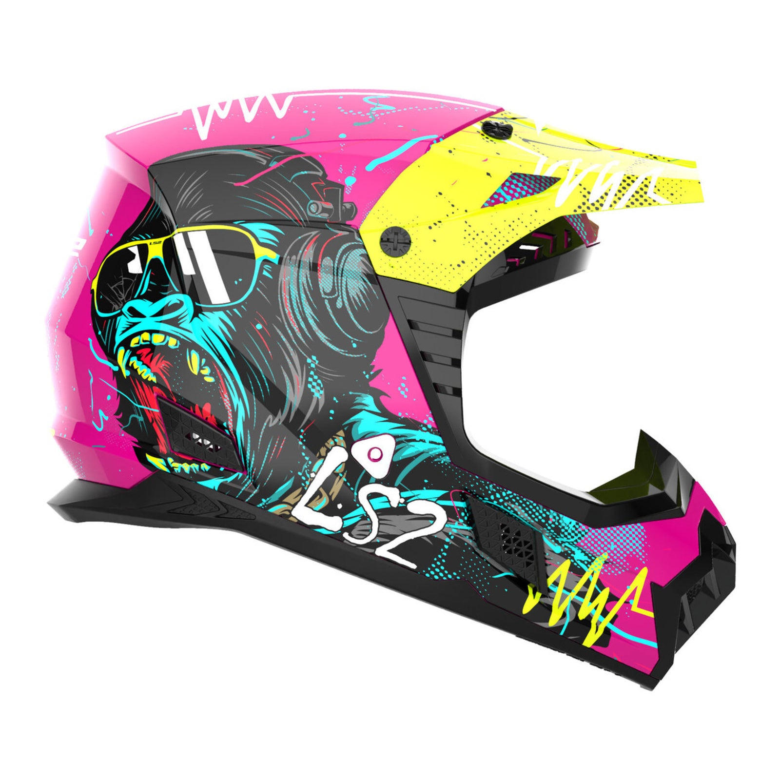 LS2 MX706J COZ Gorilla Helmet - Gloss Purple