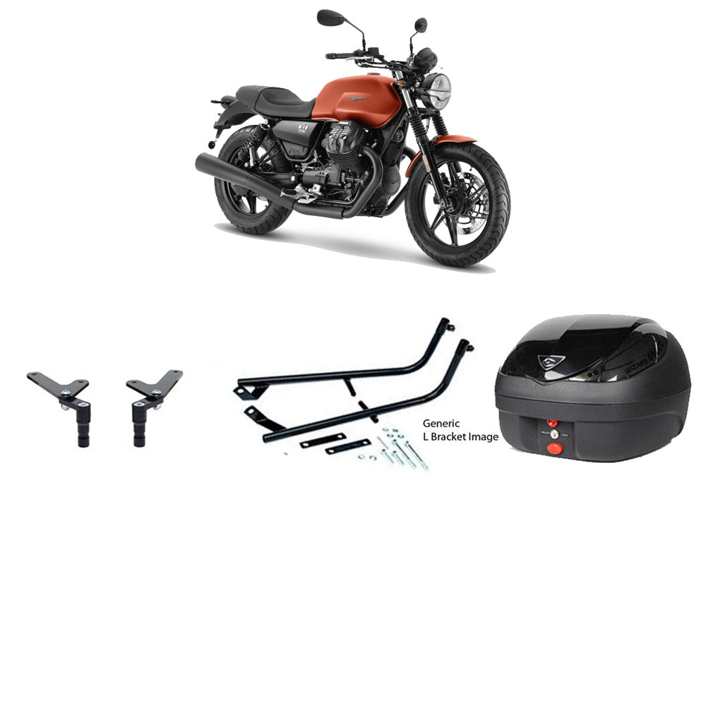 V36 Wizard Black Topbox Kit MOTO GUZZI 850 V7 STONE & V7 SPECIAL 21-23 - M019V36BPBLK