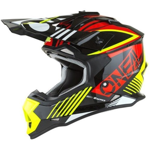 ONEAL 2SRS YOUTH HELMET RUSH V.22 - RED/NEON YELLOW