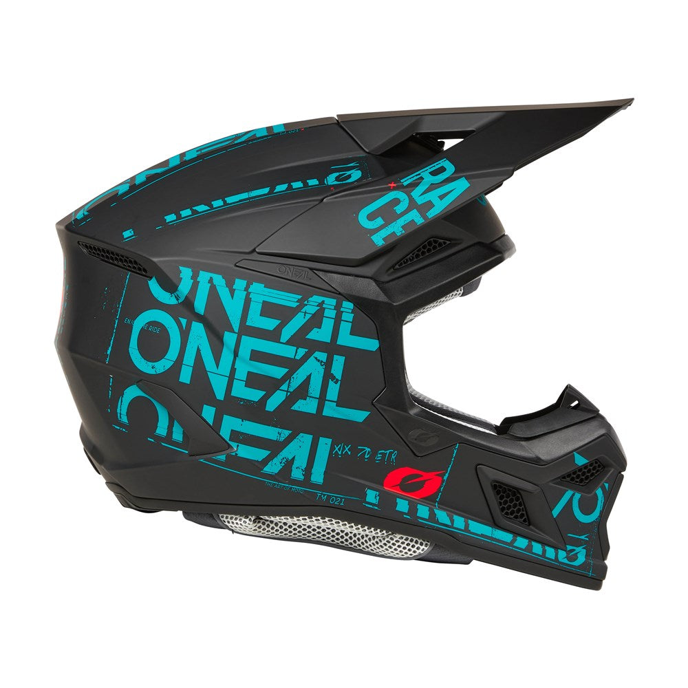 ONEAL 3SRS HELM STATIC V.25 - MATTE BLK/TEAL (MD)