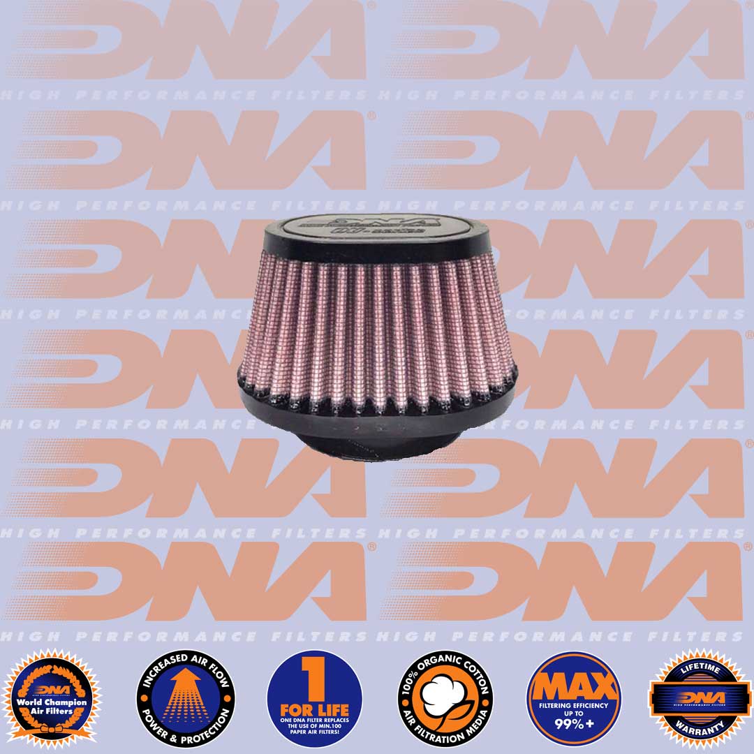 DNA FILTERS RUBBER TOP OVAL CLAMP ON 62mm INLET 90mm LENGTH AIR FILTER - OV-6200-10