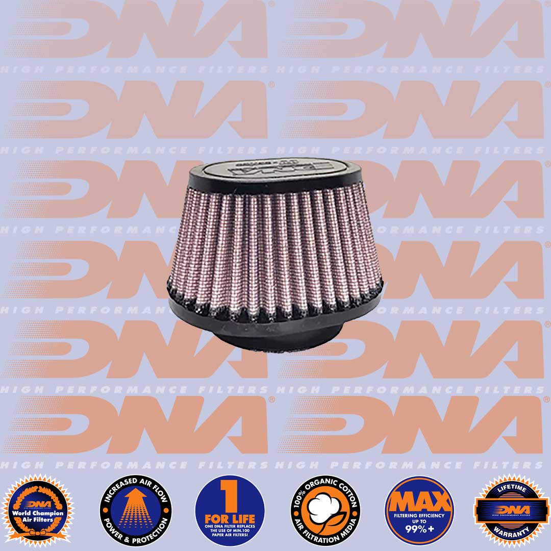 DNA FILTERS RUBBER TOP OVAL CLAMP ON 62mm INLET 70mm LENGTH AIR FILTER - OV-6200-7