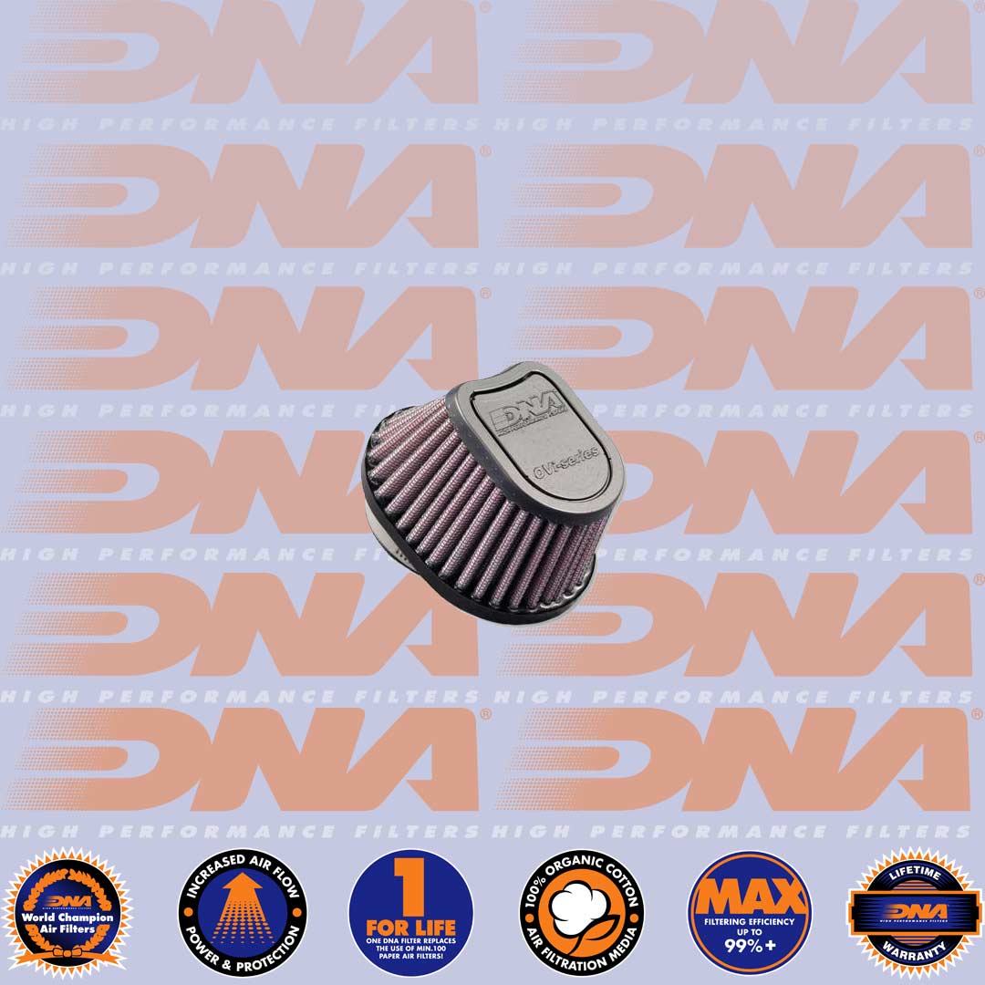 DNA FILTERS RUBBER TOP SPECIAL OVAL CLAMP ON 50mm INLET 63mm LENGTH AIR FILTER - OVI-5000