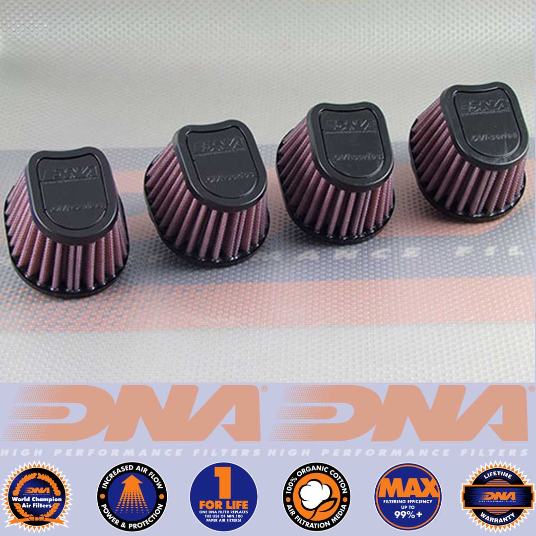 DNA FILTERS RUBBER TOP SPECIAL OVAL CLAMP 50mm INLET 63mm LENGTH AIR FILTER x 4 - OVI-5004