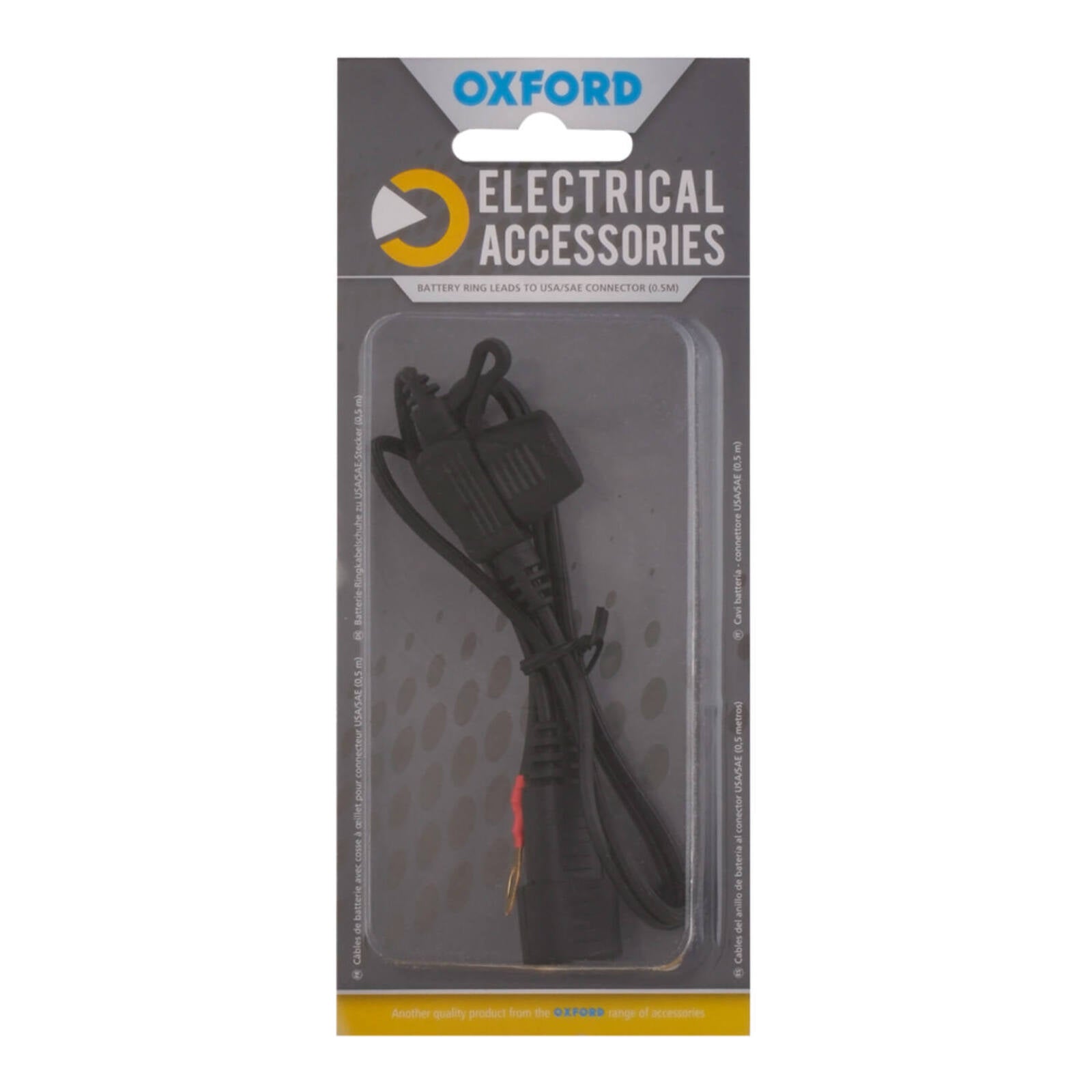 OXFORD BATTERY RING LEADS TO USA/SAE CONNECTOR (0.5MTR LEAD)